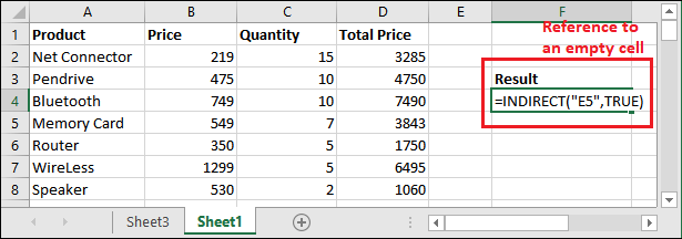 Excel INDIRECT()函数