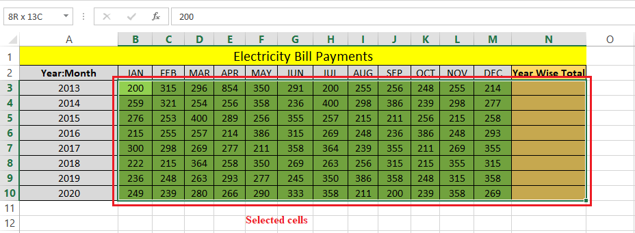 Excel 求和快捷键