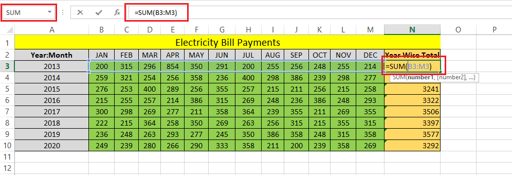 Excel 求和快捷键