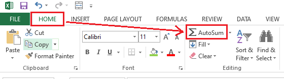 Excel 求和快捷键