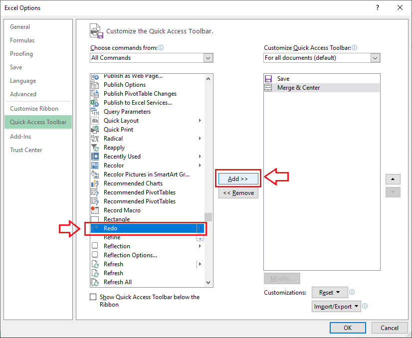 Excel 重做快捷键