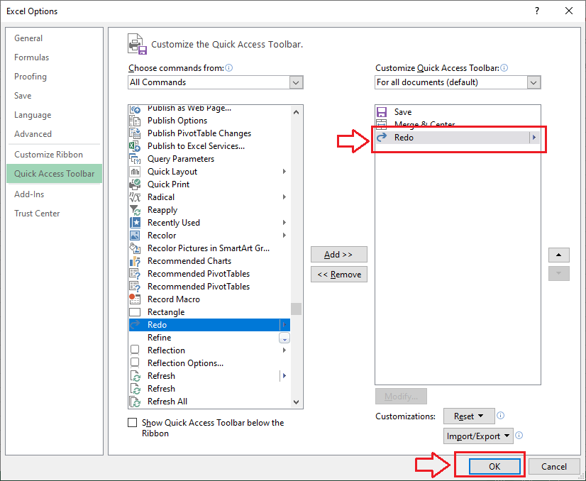 Excel 重做快捷键