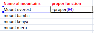 Excel Proper()函数