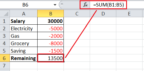 Excel 如何进行减法运算