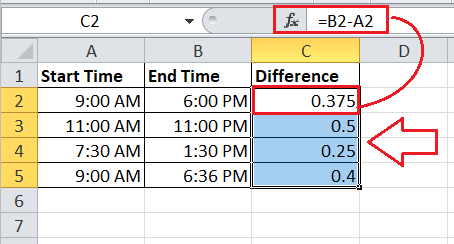 Excel 如何进行减法运算