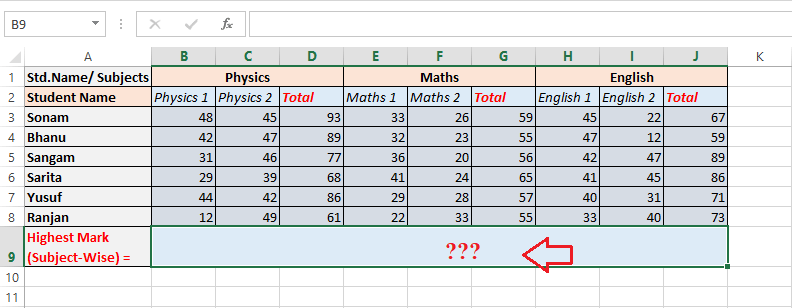 Excel MAX()函数