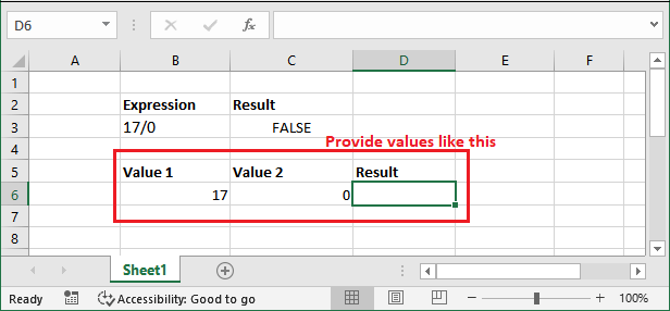 Excel ISERROR()函数