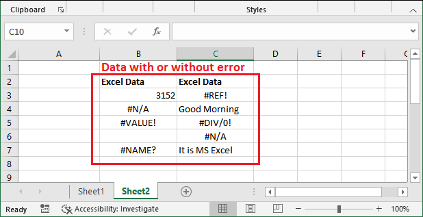 Excel ISERROR()函数