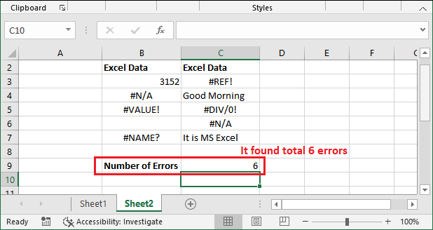 Excel ISERROR()函数