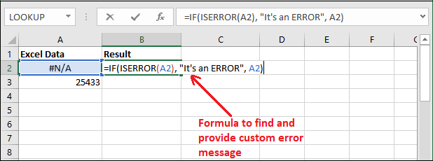 Excel ISERROR()函数