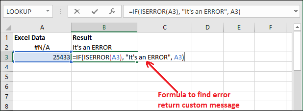 Excel ISERROR()函数