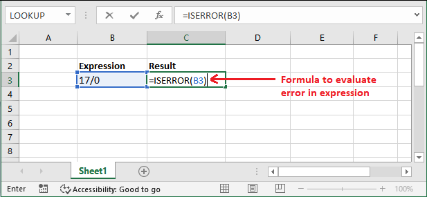 Excel ISERROR()函数