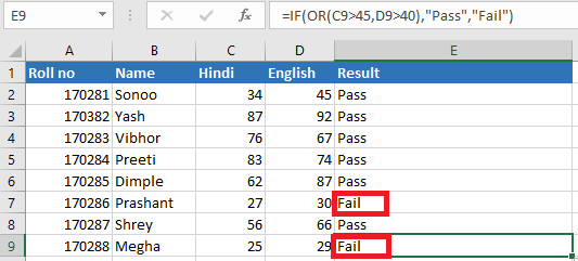 Excel OR函数