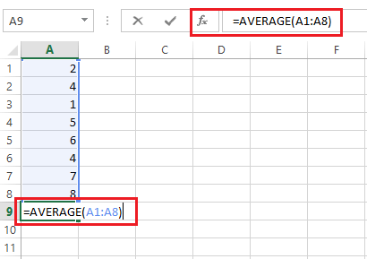 Excel AVERAGE()函数