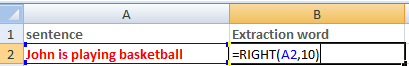 Excel right函数