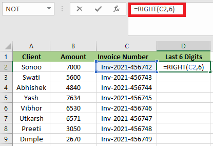 Excel 如何使用RIGHT函数