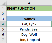 Excel 如何使用RIGHT函数