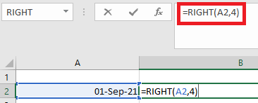 Excel 如何使用RIGHT函数