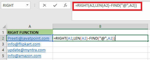 Excel 如何使用RIGHT函数