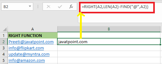 Excel 如何使用RIGHT函数