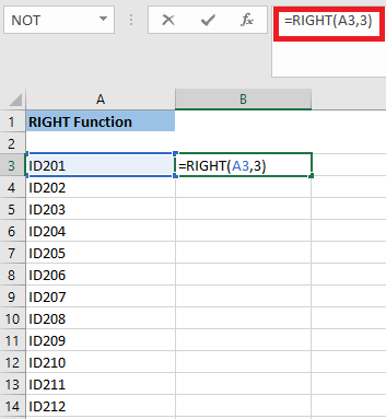 Excel 如何使用RIGHT函数