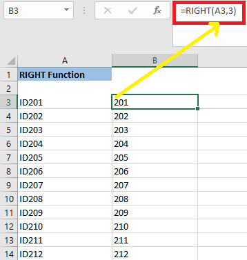 Excel 如何使用RIGHT函数