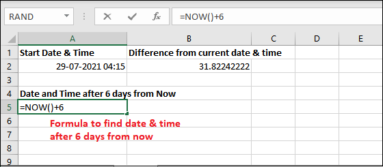 Excel TODAY和NOW函数