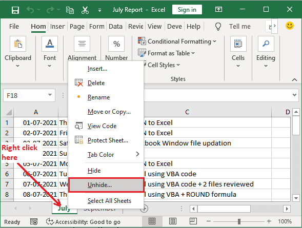 Excel 如何取消隐藏工作表