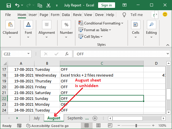 Excel 如何取消隐藏工作表