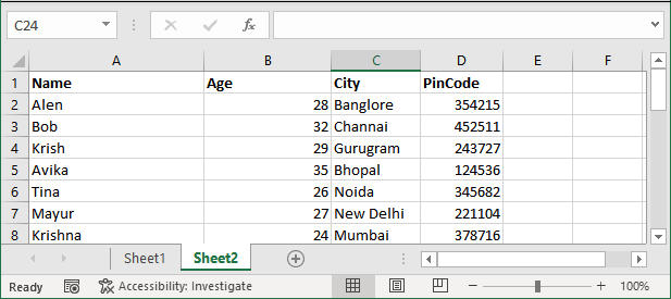 Excel 冻结单元格