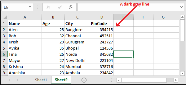 Excel 冻结单元格