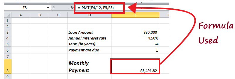 Excel PMT函数