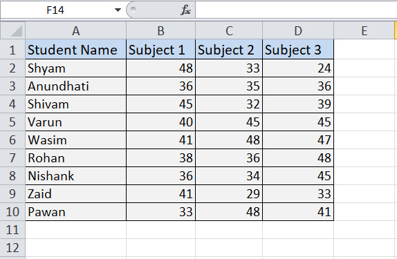 Excel 隐藏快捷键