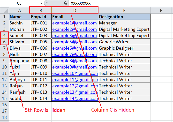 Excel 隐藏快捷键