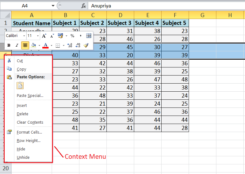 Excel 取消隐藏快捷方式