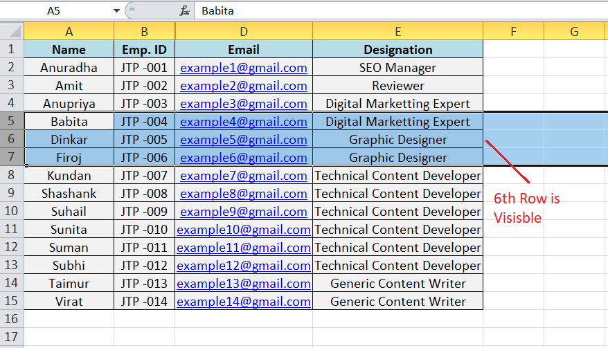 Excel 取消隐藏快捷方式