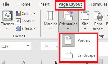 Excel 页面方向