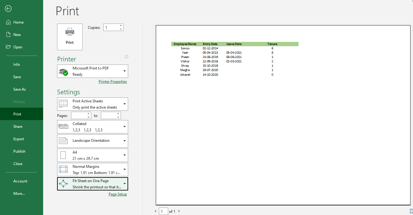 Excel 页面方向