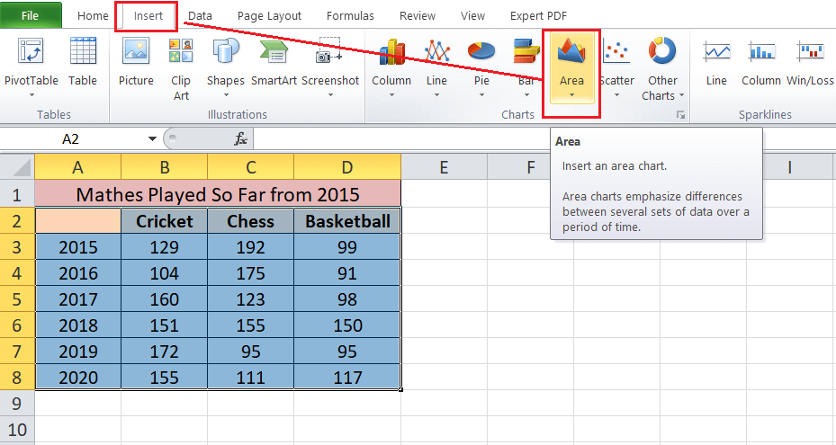 Excel 面积图