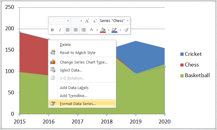 Excel 面积图