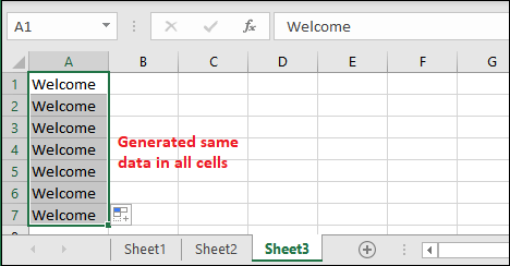 Excel 自动填充