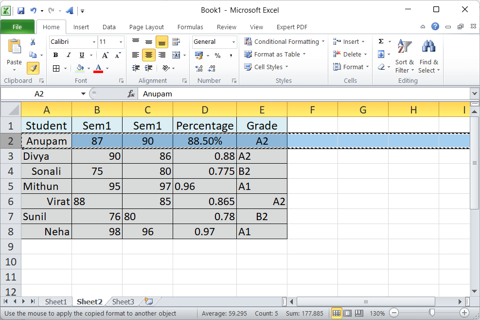 Excel 格式复制工具快捷键