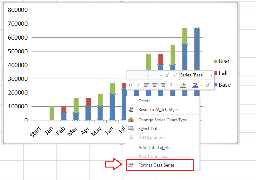 Excel 瀑布图