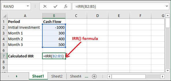 Excel IRR公式