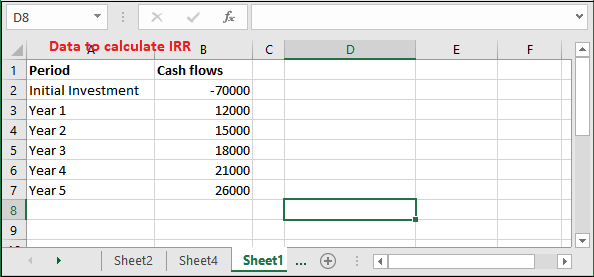 Excel IRR公式