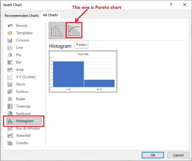 Excel Pareto图表