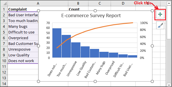 Excel Pareto图表