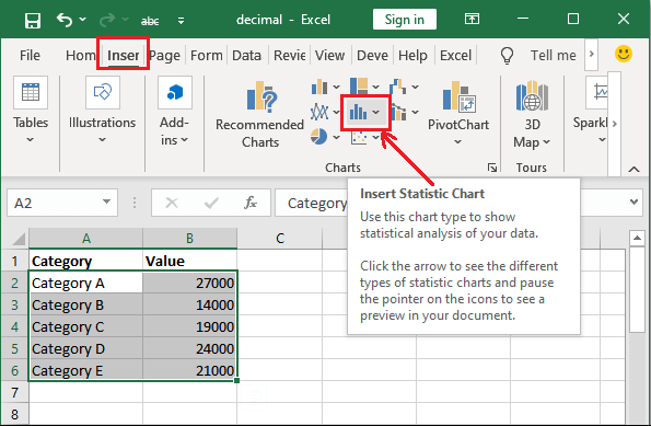 Excel Pareto图表