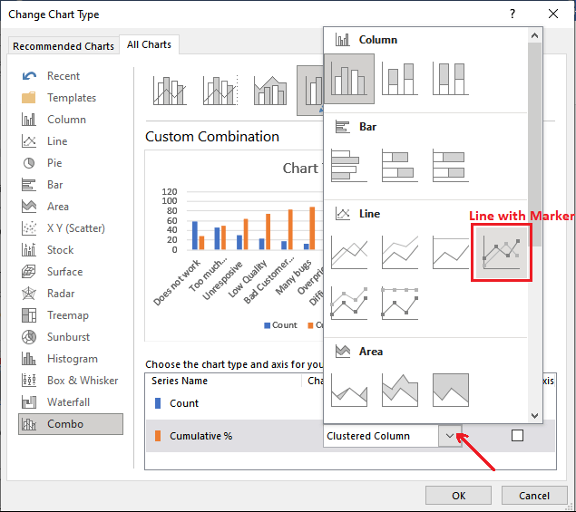 Excel Pareto图表