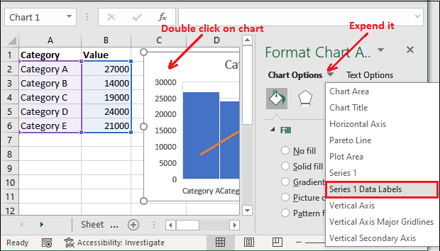 Excel Pareto图表